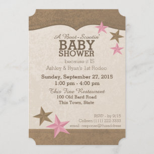 Invitation Country Rodeo Baby shower occidental