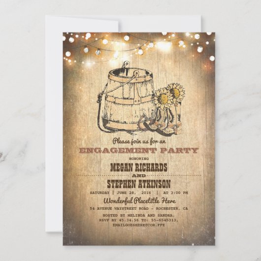 Invitation Country Russe Boots Parti d'engagement (Devant)