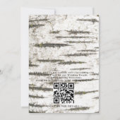 Invitation Country Rustic Birch Tree Bark QR Code Wedding (Dos)