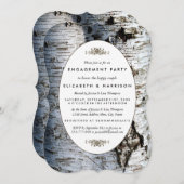 Invitation Country Rustic Birch Tree Fiançailles douche (Devant / Derrière)