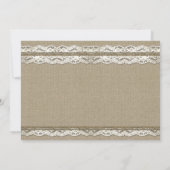 Invitation Country Rustic Burlap et dentelle mariage Invitati (Dos)