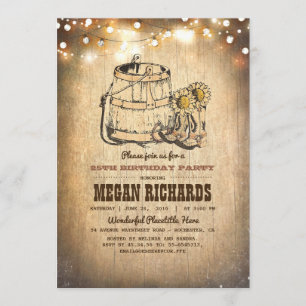 Invitation Country Rustic Cowboy Bottes fête d'anniversaire
