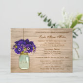 Invitation Country Rustic Mason Jar Gerbera Daisis (Debout devant)