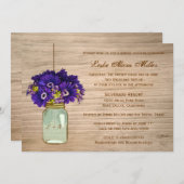 Invitation Country Rustic Mason Jar Gerbera Daisis (Devant / Derrière)