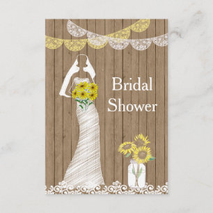 Invitation Country Rustic Mason Jar Mariée de tournesol Sh
