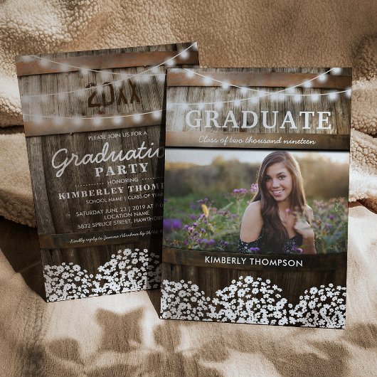 Invitation Country Rustic Photo 2025 Graduation Party