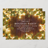 Invitation Country Rustic Pine Cônes Branche Noël (Devant / Derrière)