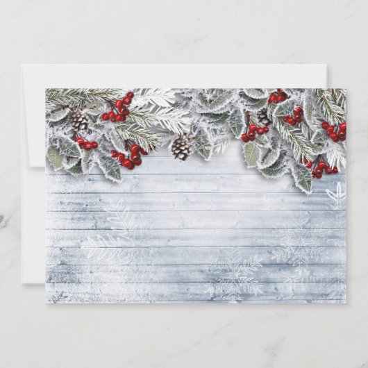 Invitation Country Rustic Pine Cônes Branche Noël (Dos)