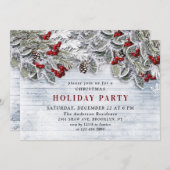 Invitation Country Rustic Pine Cônes Branche Noël (Devant / Derrière)