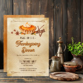 Invitation Country Rustic Pumpkin Pie Thanksgiving Dinner