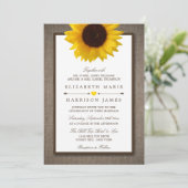Invitation Country Rustic Tournesol & Mariage Burlap (Debout devant)