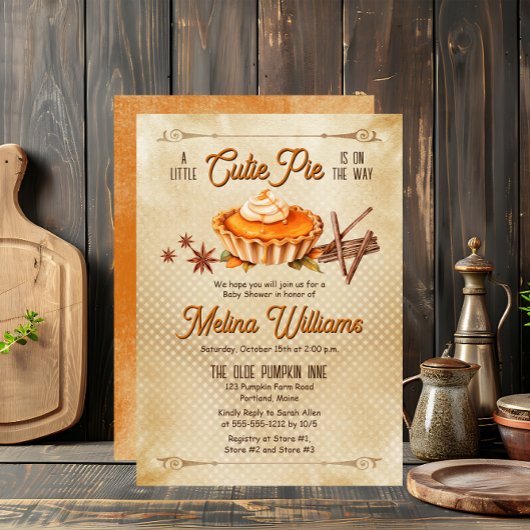 Invitation Country Rustic Un Petit Baby shower À Tarte Cutie