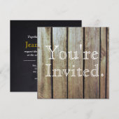 Invitation Country Rustic Wood Wedding Invite (Devant / Derrière)