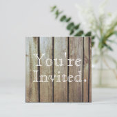 Invitation Country Rustic Wood Wedding Invite (Debout devant)