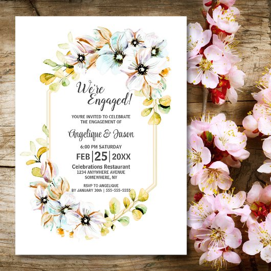 Invitation Country Spring Floral Engagement Party