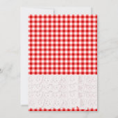 Invitation Country Strawberry Red Gingham à Volant (Dos)