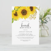 Invitation Country Sunflower Brunch et Bubbly Fête des mariée (Debout devant)