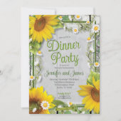 Invitation Country Sunflower Daisy Baby shower Dîner (Devant)