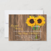 Invitation Country Sunflower Mason Jar Fêtes des mariées Invi (Devant)