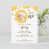 Invitation Country Sunflower Photo 1ère fête d'anniversaire (Debout devant)