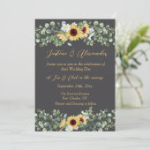 Invitation Country Sunflower Photo QR Code Mariage (Debout devant)