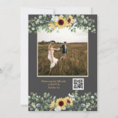 Invitation Country Sunflower Photo QR Code Mariage (Dos)