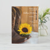 Invitation Country Sunflower Western Anniversaire de l'Ouest (Debout devant)