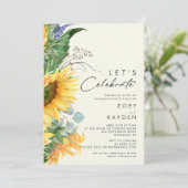 Invitation Country Tournesol clair Jaune Célébrons (Debout devant)