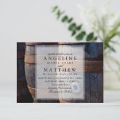 Invitation Country Vineyard & Russe Wine Barrel Mariage (Debout devant)