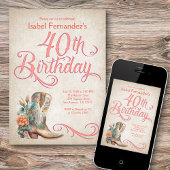 Invitation Country Western Boots 40e anniversaire