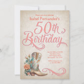 Invitation Country Western Boots 50e anniversaire (Devant)
