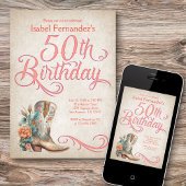 Invitation Country Western Boots 50e anniversaire