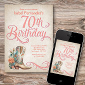 Invitation Country Western Boots 70e anniversaire