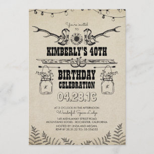Invitation Country Western Cowboy Boots fête d'anniversaire