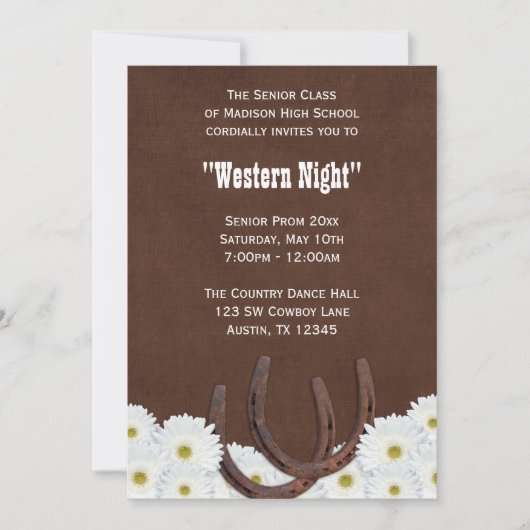 Invitation Country Western Formals Party (Devant)