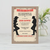 Invitation Country Western personnalisée pour un H (Debout devant)