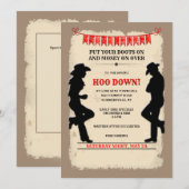 Invitation Country Western personnalisée pour un H (Devant / Derrière)