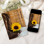 Invitation Country Western Sunflower Fête des mères Brunch