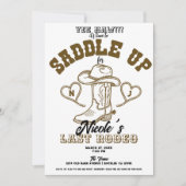 Invitation Country Western Vintage Dernier Rodéo Enterrement  (Devant)