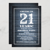 Invitation Country Wood 21e fête d'anniversaire (Devant / Derrière)