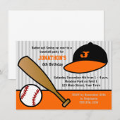 Invitation Coup de baseball sur coutume Fête d'anniversaire O (Devant / Derrière)