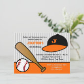 Invitation Coup de baseball sur coutume Fête d'anniversaire O (Debout devant)