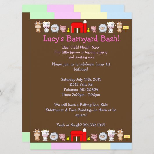 Invitation Coup de basse-cour (Devant / Derrière)