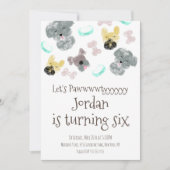 Invitation Coup de Chien Pawtyyyyy fête d'anniversaire (Devant)