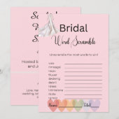 Invitation Coup de coeur de mot rose pour la mariée (Devant / Derrière)