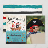 Invitation Coup de partie de pirate d'invitation (Devant / Derrière)
