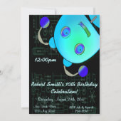 Invitation Coup d'oeil adorable par anniversaire bleu de (Dos)