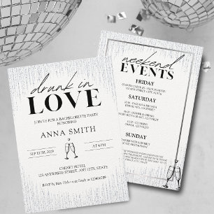 Invitation Coup d'oeil dans Amour Bachelorette Party Week-end