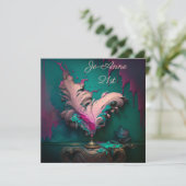 Invitation Coup rose de plumes (Debout devant)