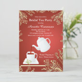 Invitation Coupe blanche d'invitation au thé (Debout devant)